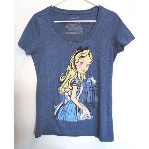 Disney Store Alice In Wonderland Shirt Womens Size Medium Blue - Picture 1 of 4